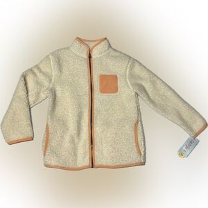 [NWT] Boys Girls Unisex Fluffy Winter Jacket Coat Size Small Orange Cream